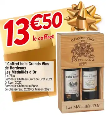 Cora x Carrefour Coffret bois Grands Vins de Bordeaux offre