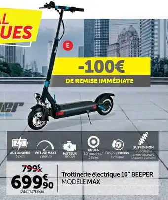 Roady Trottinette électrique 10" Beeper Modèle Max offre
