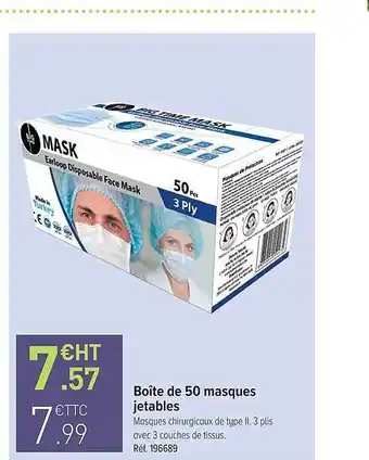 BoĂźte De 50 Masques Jetables