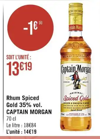 Casino Supermarchés Captain morgan rhum spiced gold 35% vol offre