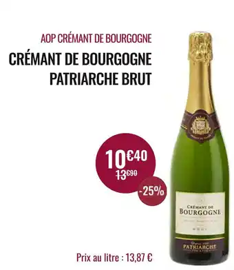Nicolas Patriarche aop crémant de bourgogne brut offre