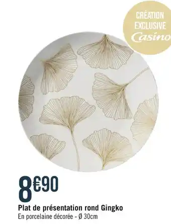 Casino plat de présentation rond gingko