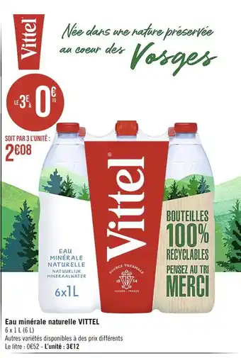 Casino Supermarchés Vittel eau minérale naturelle offre