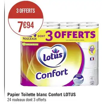 Casino Supermarchés Lotus papier toilette blanc confort offre