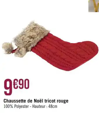Chaussette de noël tricot rouge