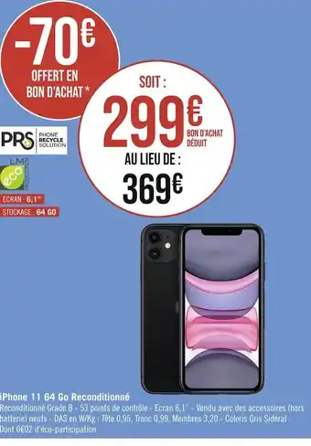 Apple iphone 11 64 go reconditionné