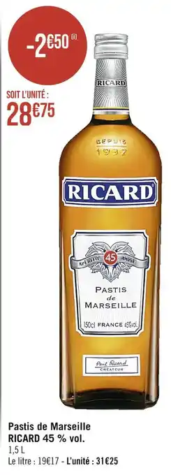 Ricard pastis de marseille ricard 45 % vol