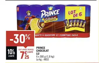 Spar Lu prince chocolat offre