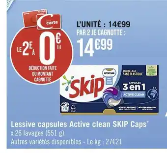 Skip lessive capsules active clean caps