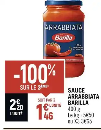Spar Barilla sauce arrabbiata offre