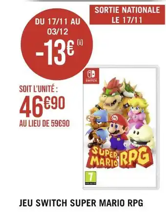 Jeu switch super mario rpg