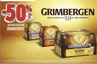 Grimbergen -50% sur le 2e sur une sélection grimbergen