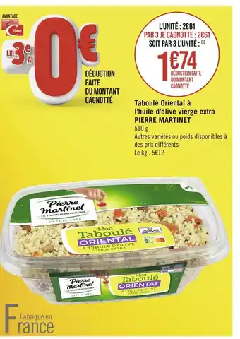 Pierre martinet taboulĂ© oriental Ă lâhuile dâolive vierge extra