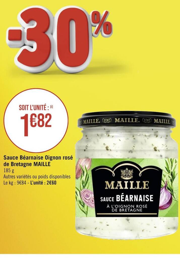 Promo Maille sauce béarnaise oignon rosé de bretagne chez Casino Hyperfrais