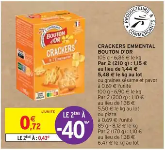Intermarché Bouton d'or crackers emmental offre