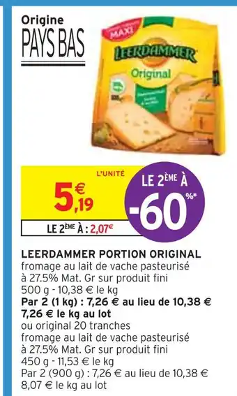 Intermarché Leerdammer leerdammer portion original offre