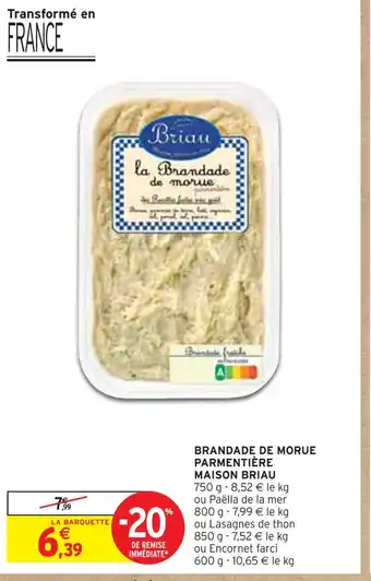 Intermarché Maison briau brandade de morue parmentière offre