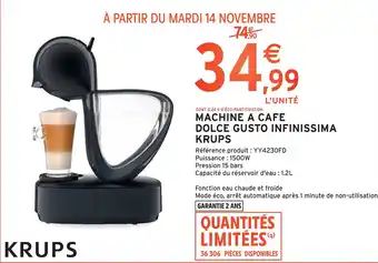 Intermarché Krups machine a cafe dolce gusto infinissima offre