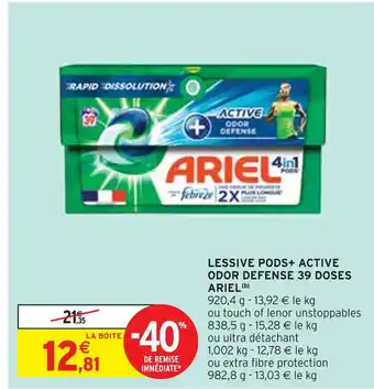 Intermarché Ariel lessive pods+ active odor defense 39 doses(b) offre