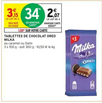 Intermarché Milka tablettes de chocolat oreo offre
