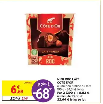 Intermarché Côte d'or mini roc lait offre