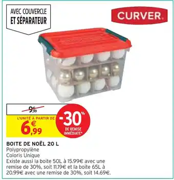 Intermarché Curver boite de noël 20 l offre