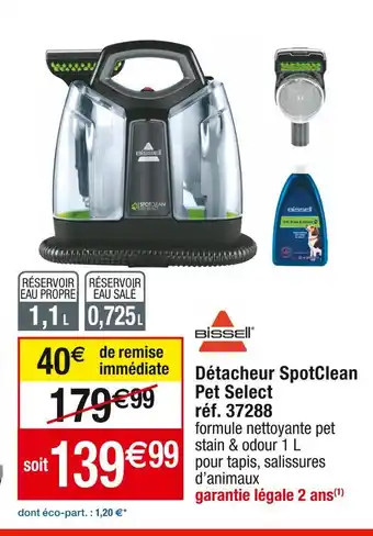 Cora x Carrefour Bissell détacheur spotclean pet select offre