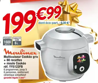 Cora x Carrefour Moulinex multicuiseur cookéo gris + 80 recettes + moule cookéo offre