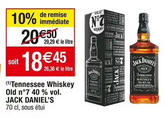 Cora x Carrefour Jack daniel’s tennessee whiskey old n°7 40 % vol offre