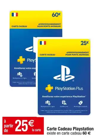 Cora x Carrefour Carte cadeau playstation offre