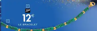 Cora x Carrefour Carré d'or bracelet acier doré malachite synthétique offre