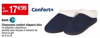 Cora x Carrefour Best of tv chaussons confort slippers bleu offre