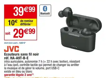 Cora x Carrefour Jvc ecouteurs sans fil noir offre