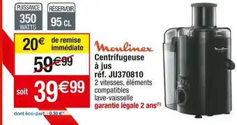 Cora x Carrefour Moulinex centrifugeuse à jus offre