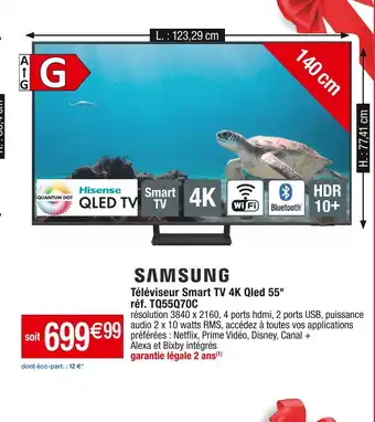 Cora x Carrefour Samsung téléviseur smart tv 4k qled 55ll offre