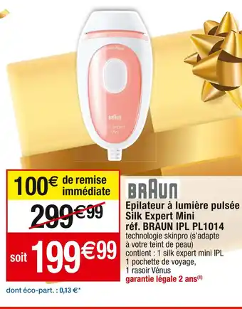 Cora x Carrefour Braun epilateur à lumière pulsée silk expert mini offre