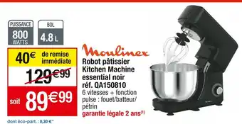 Cora x Carrefour Moulinex robot pâtissier kitchen machine essential noir offre