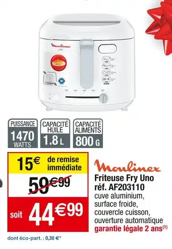 Cora x Carrefour Moulinex friteuse fry uno offre