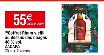 Cora x Carrefour Zacapa coffret rhum vieilli au dessus des nuages 40 % vol offre