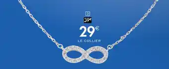Cora x Carrefour Carré d'or collier argent rhodié oxyde de zirconium offre