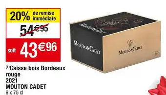Cora x Carrefour Mouton cadet caisse bois bordeaux rouge 2021 offre