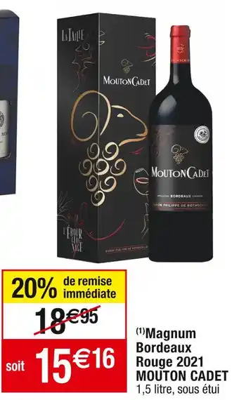 Cora x Carrefour Mouton cadet magnum bordeaux rouge 2021 offre