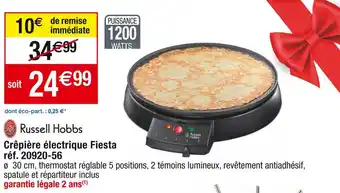 Cora x Carrefour Russell hobbs crêpière électrique fiesta offre