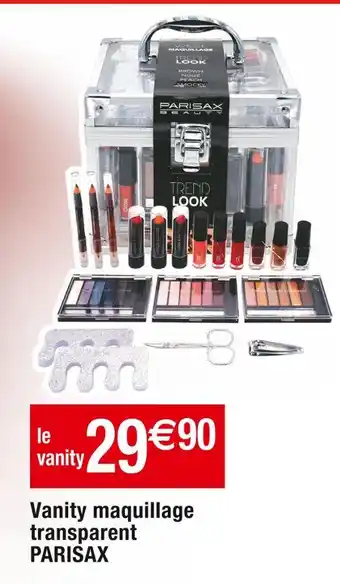 Cora x Carrefour Parisax vanity maquillage transparent offre