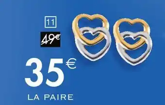 Cora x Carrefour Carré d'or boucles d’oreilles or bicolore offre