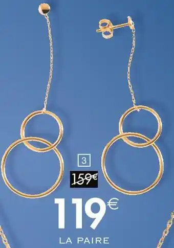 Cora x Carrefour Carré d'or boucles d’oreilles or jaune offre