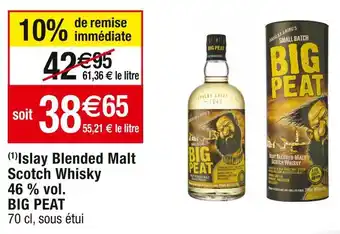 Cora x Carrefour Big peat islay blended malt scotch whisky 46 % vol offre