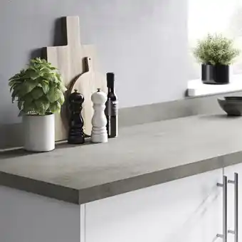 Brico Dépôt Goodhome plan de travail en stratifié aspect béton kala l300xp62xep3,8cm offre