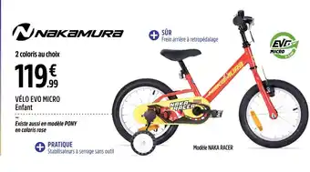 Intersport Nakamura vélo evo micro enfant offre