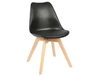 Brico Dépôt Cooke and lewis chaise scandinave brina noire - : h. 81,5 x l. 48 x p. 54,5 cm offre